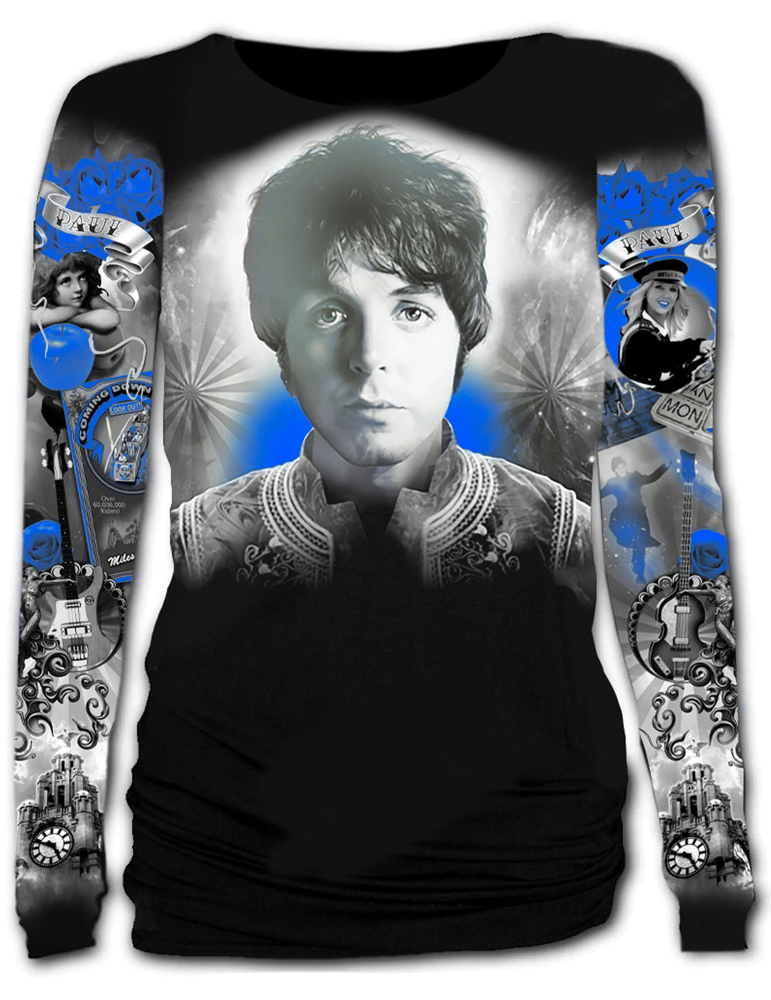 KALEIDOSCOPE PAUL McCARTNEY ALL OVER TEE (BLUE) — SHANNON